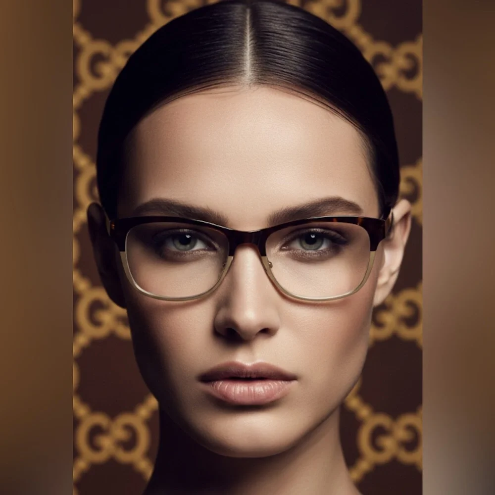 Authentic Gucci luxury designer signature prescr eyeglasses frames with case